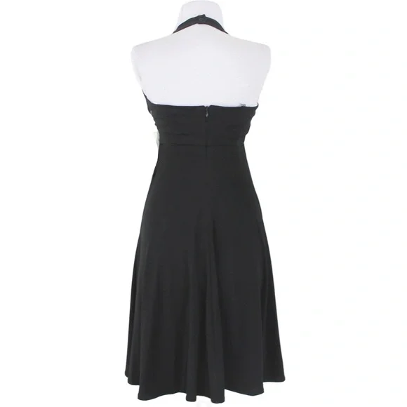 🐰 Maggy London Black Halter Beaded Dress Size 4 - Picture 4 of 5